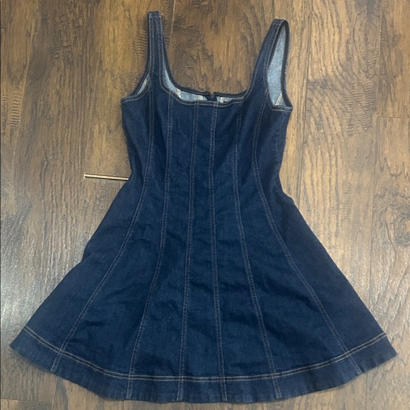 Dresses & Skirts - Dark Blue Denim Fit-and-Flare Dress